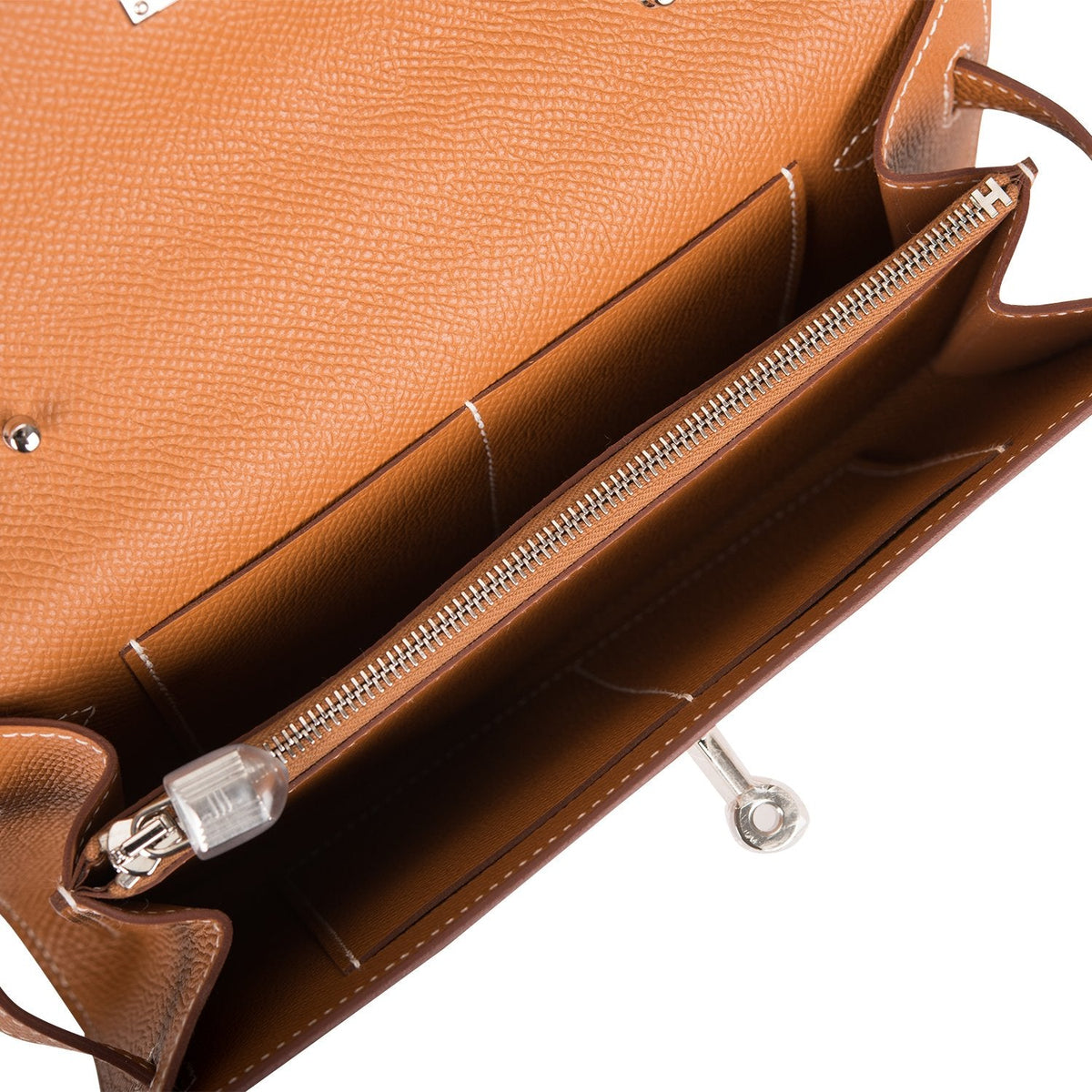 Hermes Gold Epsom Kelly Wallet To Go Palladium Hardware