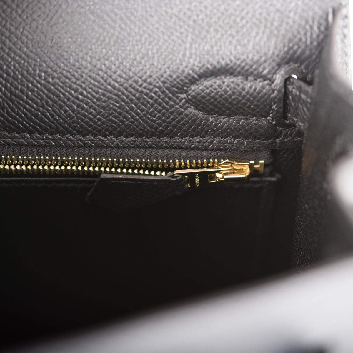 Hermes Black Epsom Sellier Kelly 25cm Gold Hardware