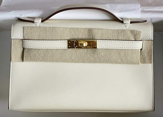Hermes Nata Swift Mini Kelly Pochette Gold Hardware