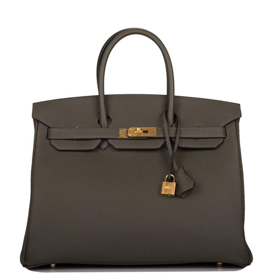 Hermes Vert de Gris Togo Birkin 35cm Gold Hardware
