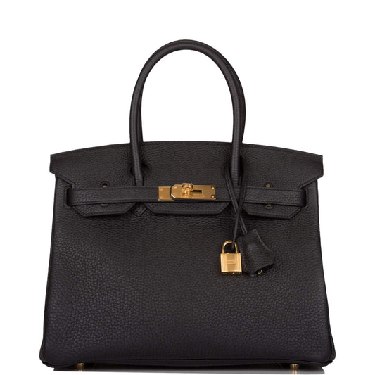 Hermes Birkin 30 Black Togo Gold Hardware