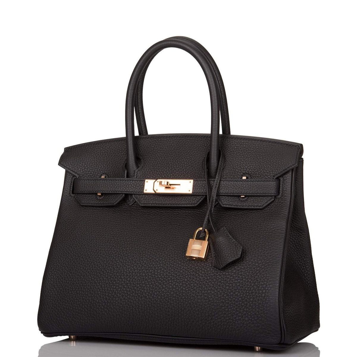 Hermes Black Togo Birkin 30cm Rose Gold Hardware