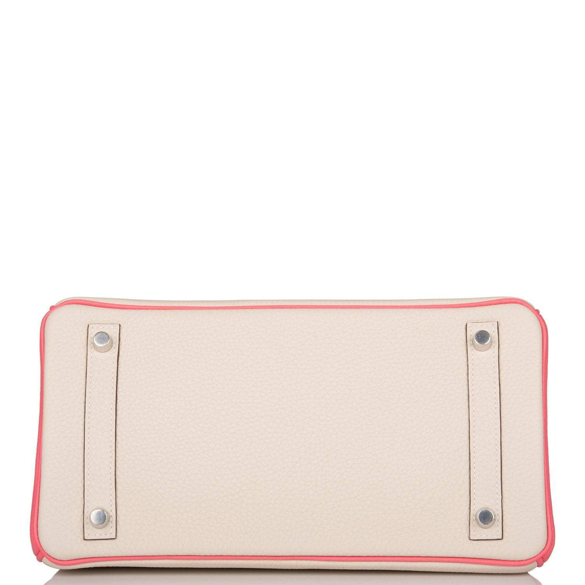 Hermes Birkin 30cm Bi-Color Craie and Rose Lipstick Clemence  Palladium Hardware
