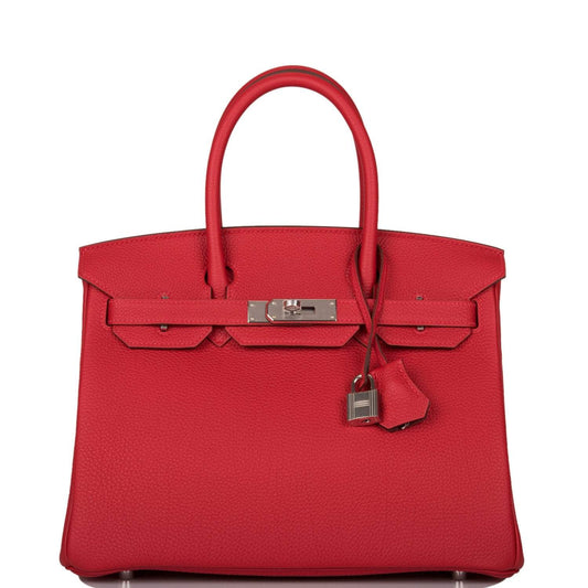 Hermes Rouge Casaque Verso Togo Birkin 30cm Palladium Hardware