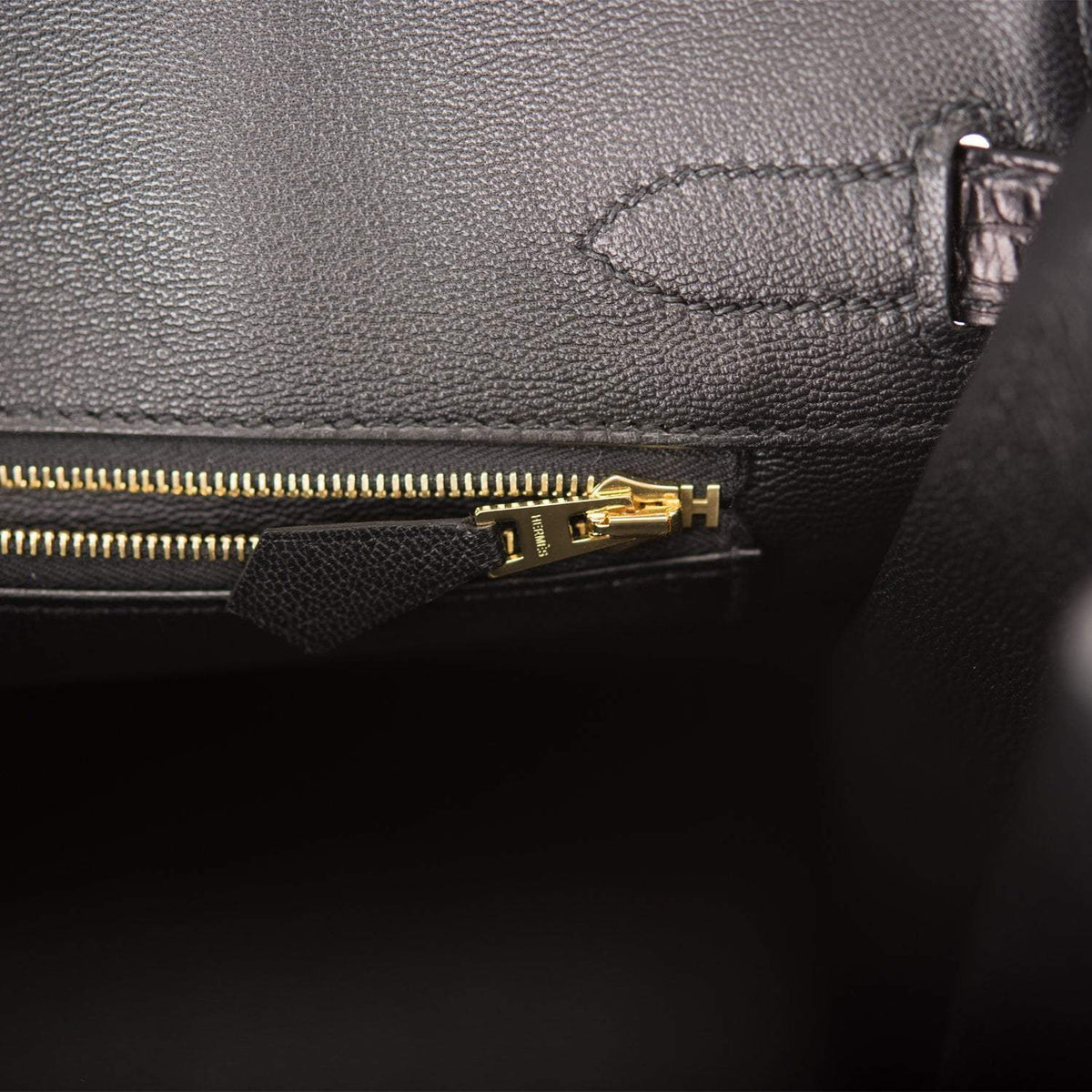 Hermes Birkin 30cm Black Matte Alligator Gold Hardware