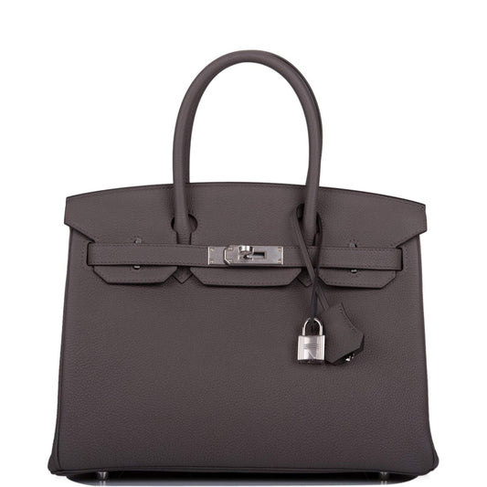Hermes Birkin 30 Etain Togo Palladium Hardware