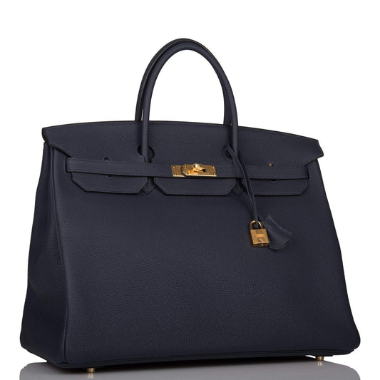Hermes Birkin 40 Bleu Nuit Togo Gold Hardware