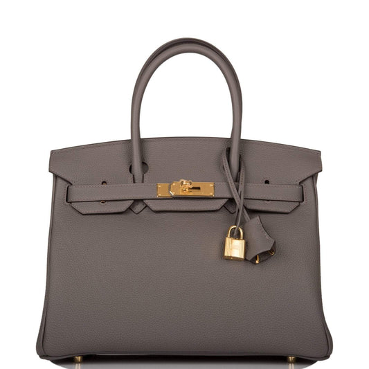 Hermes Birkin 30 Etain Togo Gold Hardware