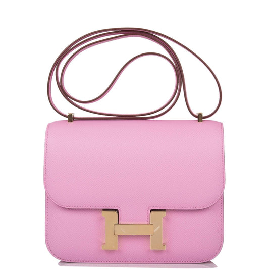 Hermes Mauve Sylvestre Epsom Mini Constance 18cm Permabrass Hardware