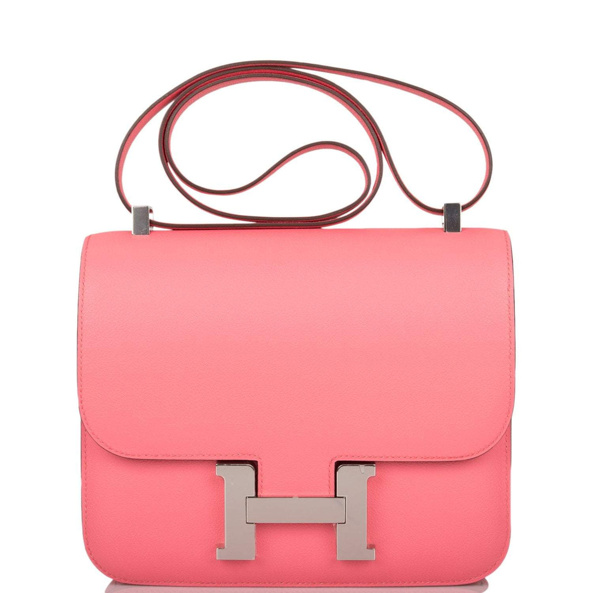 Hermes Rose D'Ete Verso Evercolor Constance 24cm Palladium Hardware