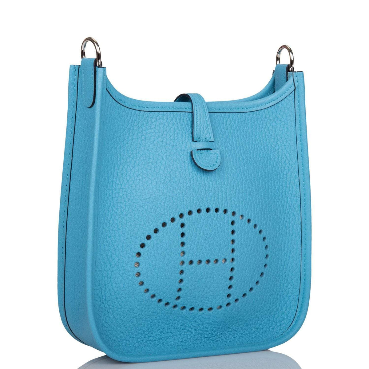 Hermes Bleu du Nord Clemence Evelyne TPM Bag Palladium Hardware
