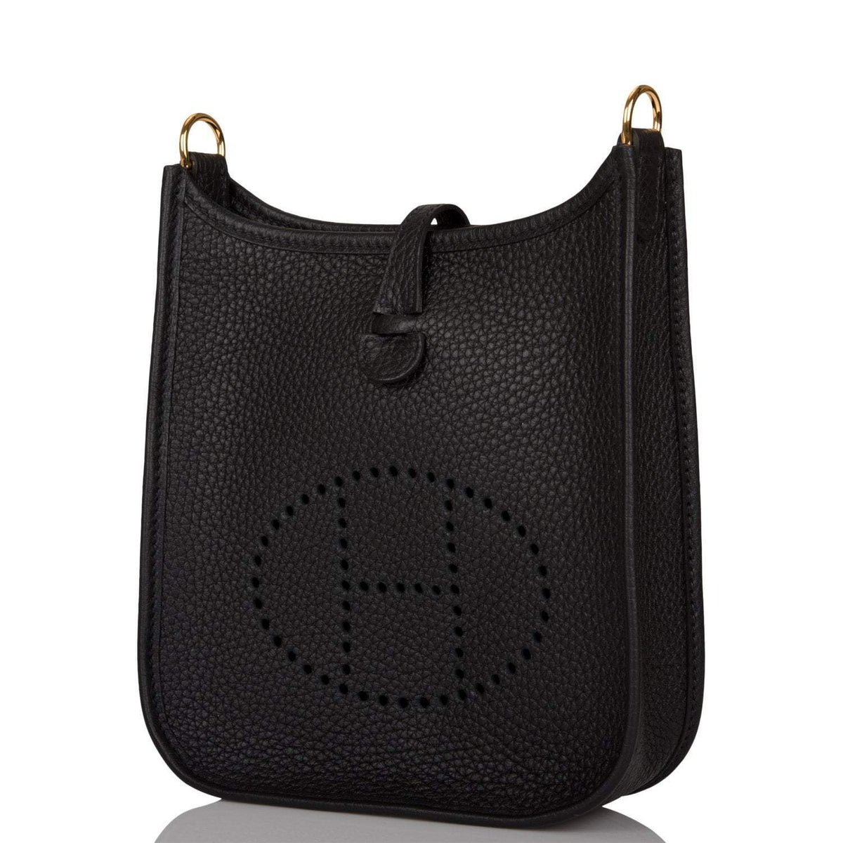 Hermes Black Clemence Evelyne TPM Bag Gold Hardware