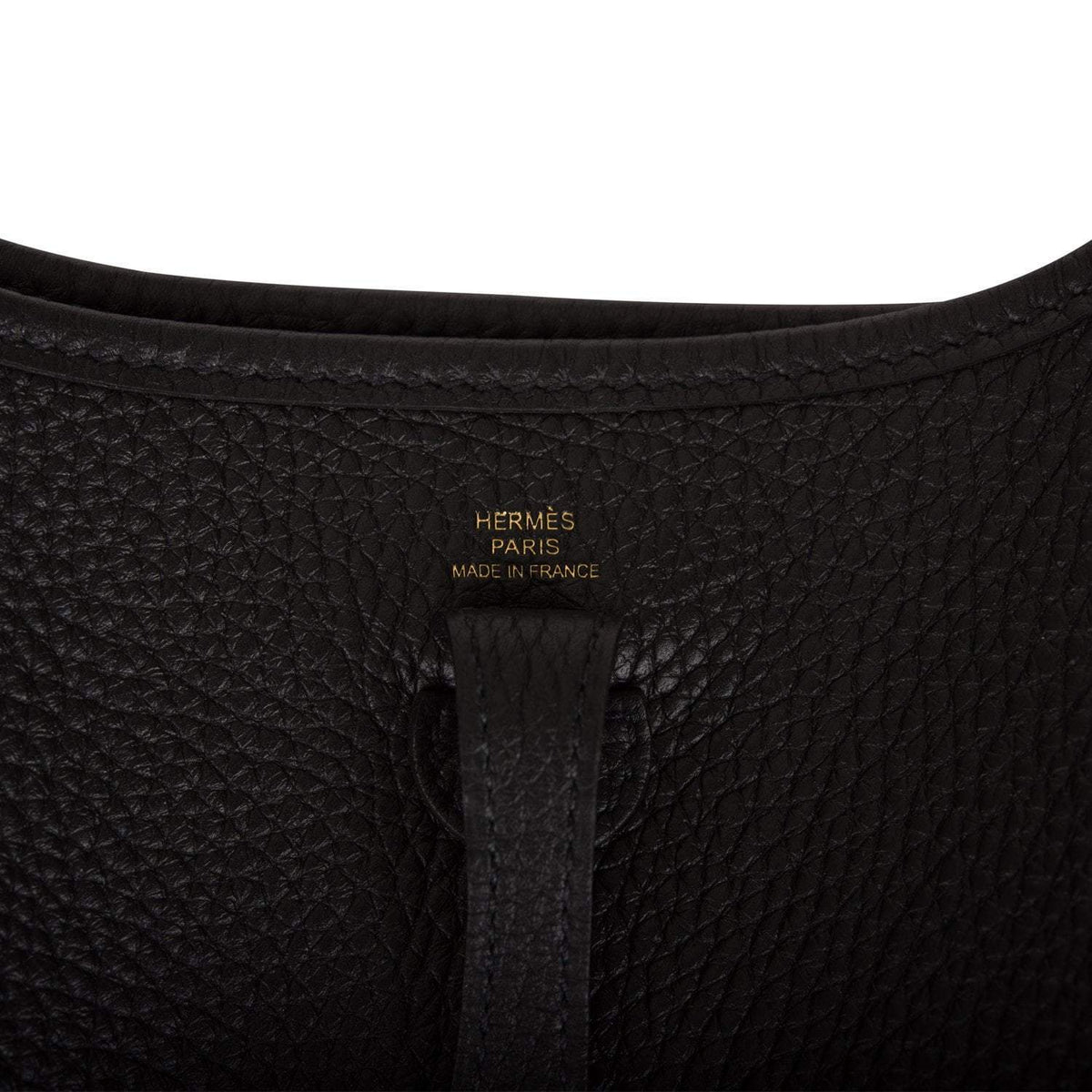 Hermes Black Clemence Evelyne TPM Bag Gold Hardware