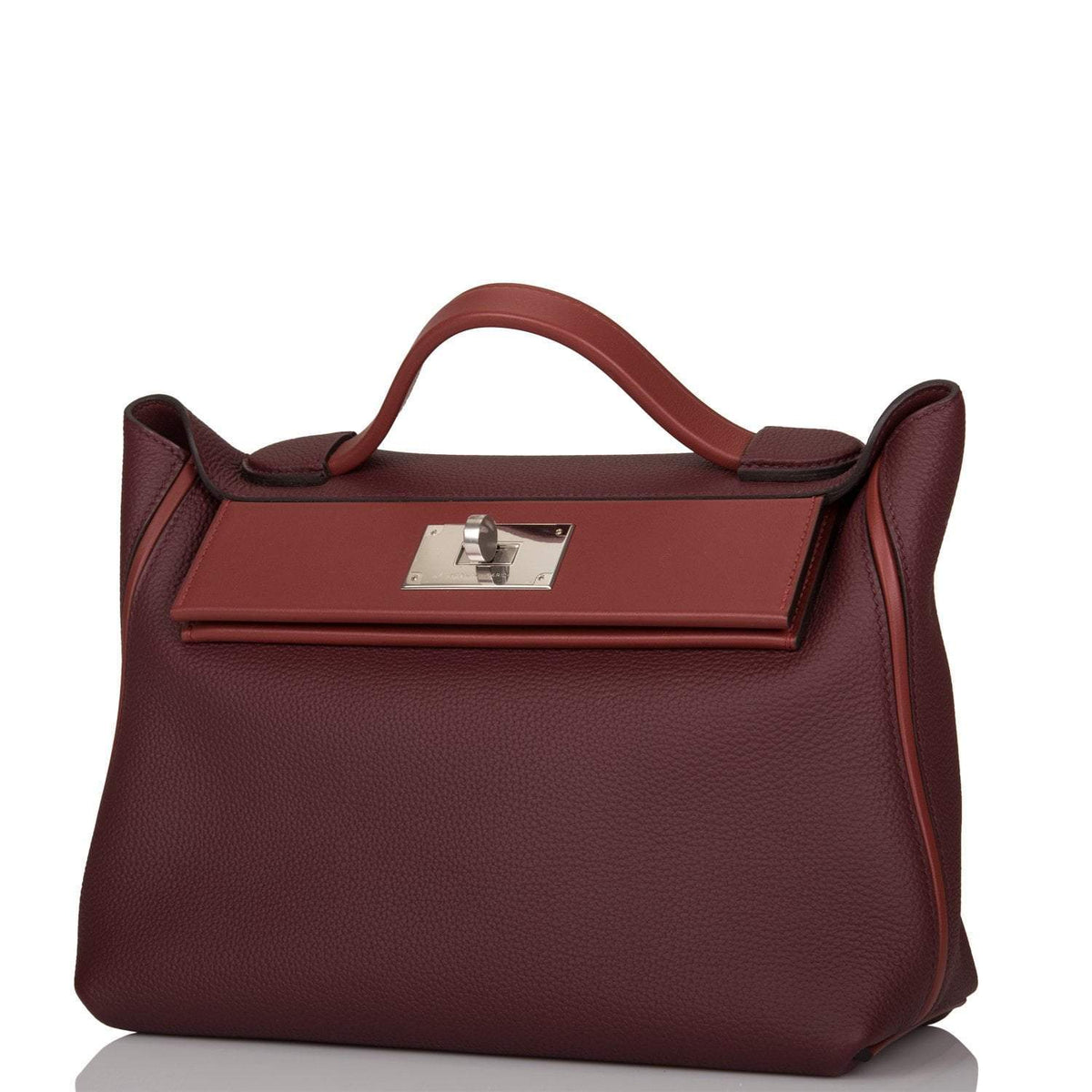 Hermes Bordeaux and Rouge H 24/24 Bag 29cm Palladium Hardware