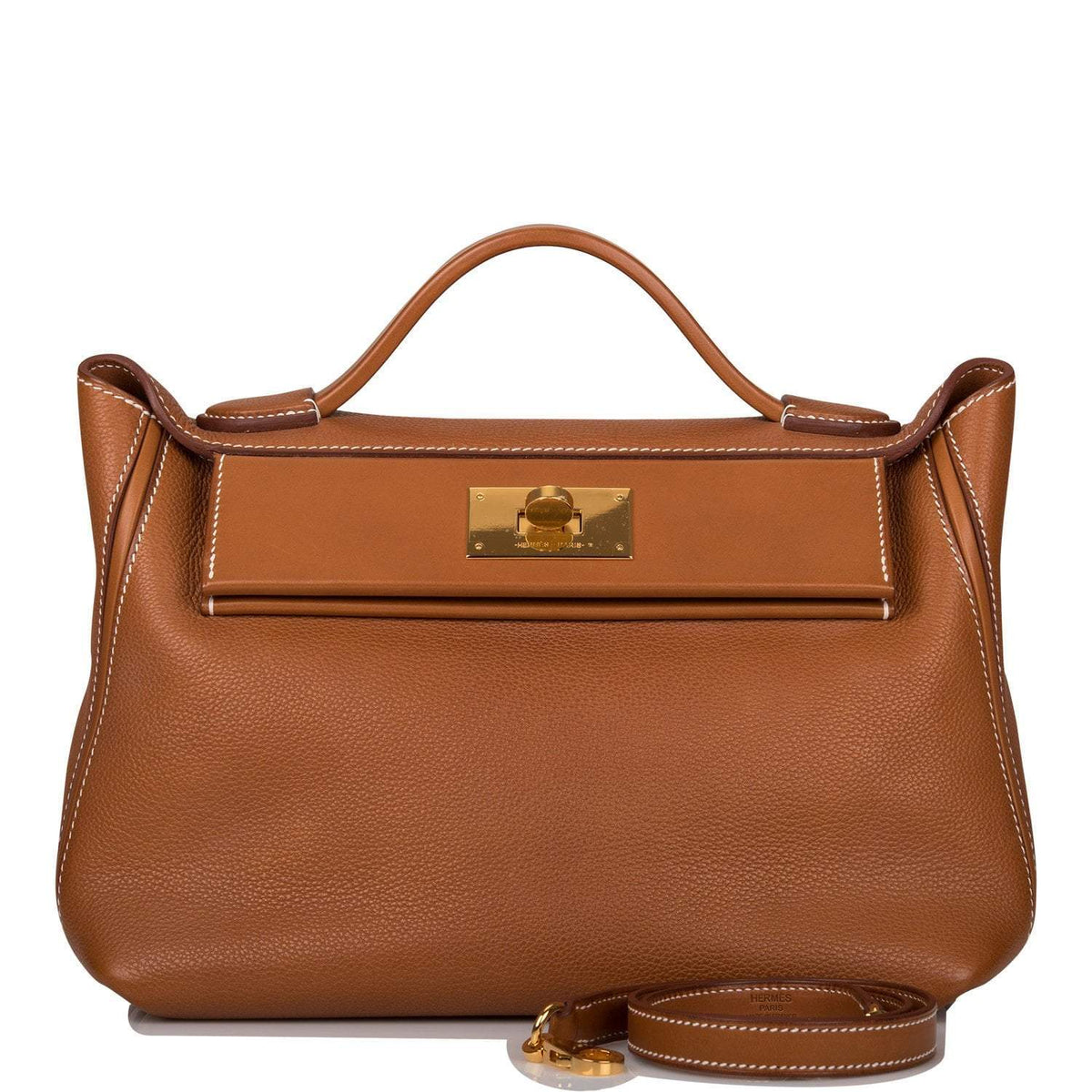 Hermes Fauve Barenia Faubourg 24/24 Bag 29cm Gold Hardware