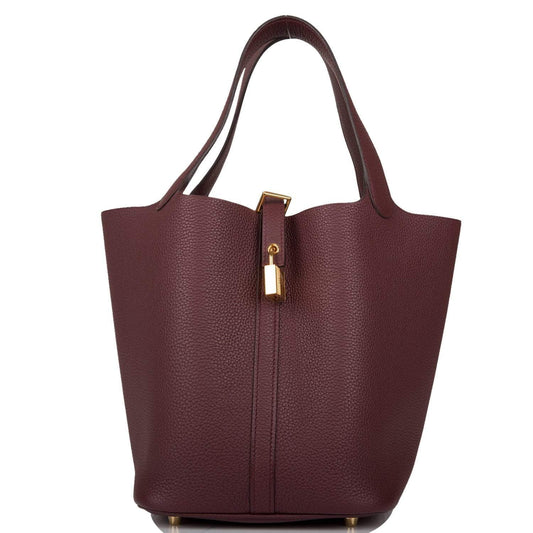 Hermes Bordeaux Maurice Picotin Lock 22cm Gold Hardware