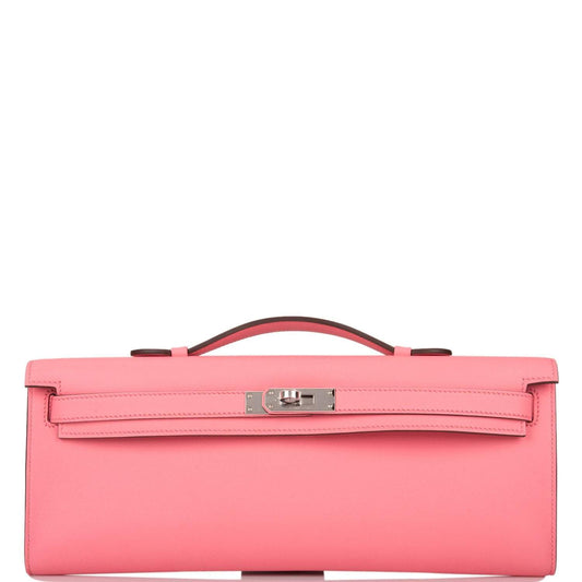 Hermes Rose D'ete Swift Kelly Cut Palladium Hardware