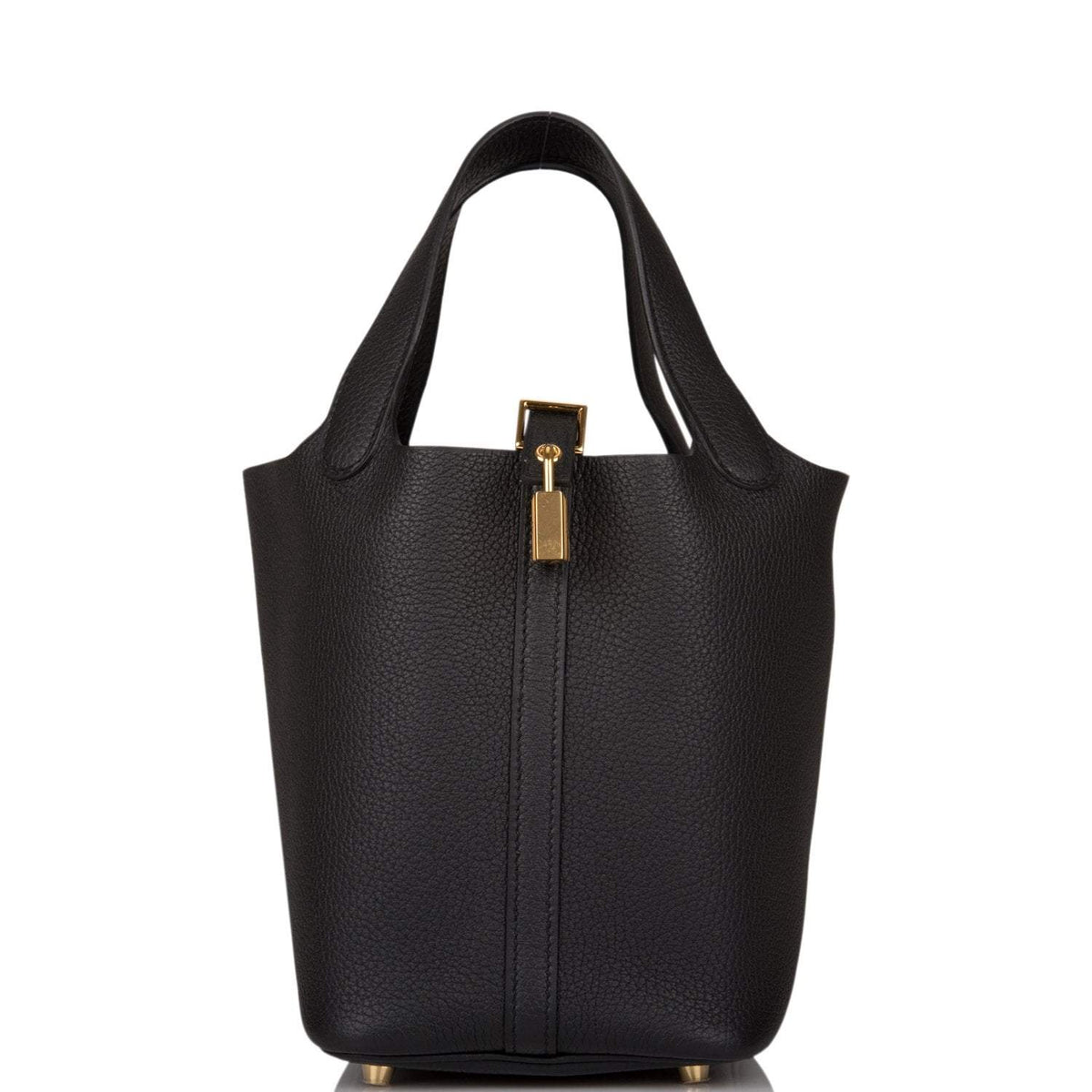 Hermes Black Clemence Picotin Lock 18cm Gold Hardware