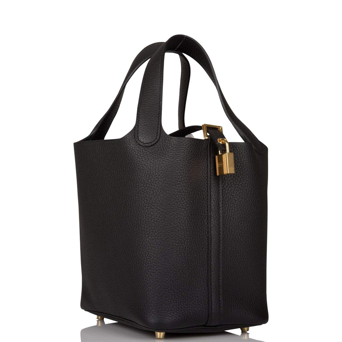 Hermes Black Clemence Picotin Lock 18cm Gold Hardware