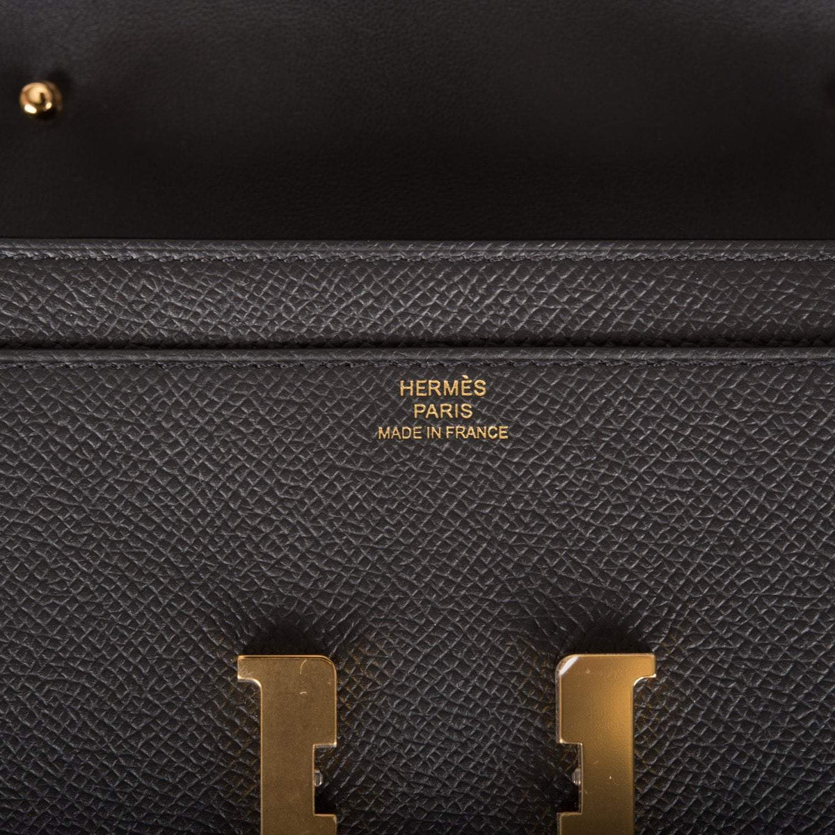 Hermes Black Epsom Constance Wallet To Go Gold Hardware