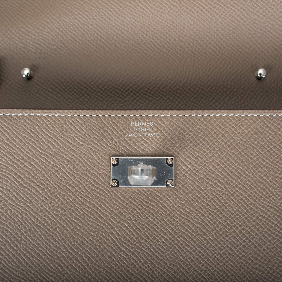 Hermes Etoupe Epsom Kelly Wallet To Go Palladium Hardware