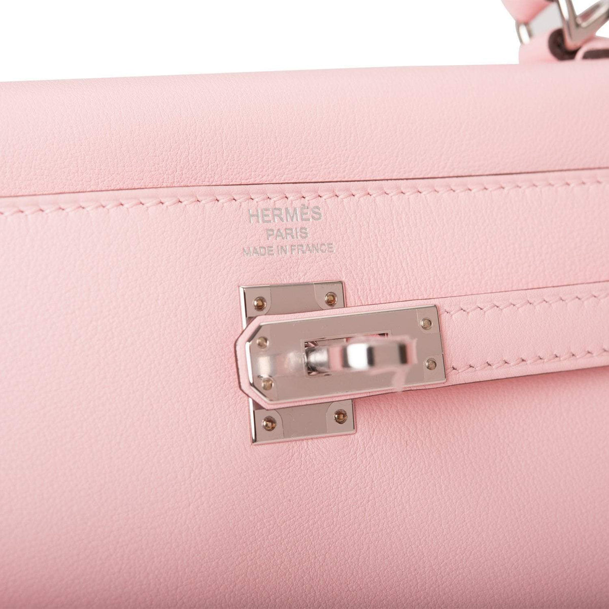 Hermes Rose Sakura Swift Retourne Kelly 25cm Palladium Hardware