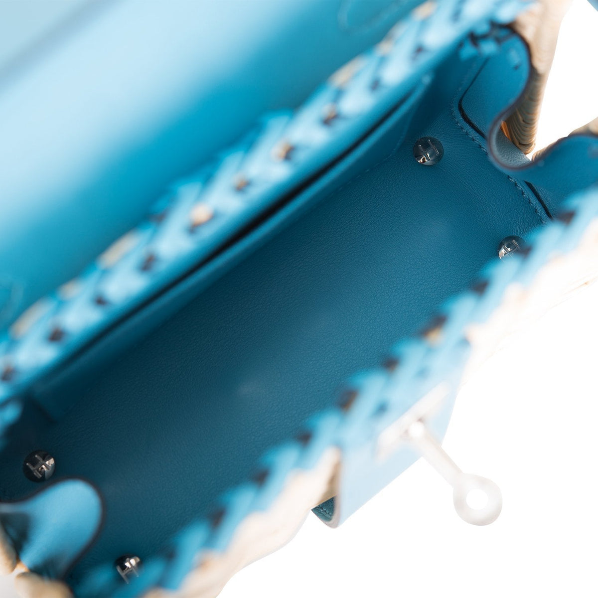 Hermes Bleu du Nord Swift Mini Picnic Kelly Bag 20cm Palladium Hardware