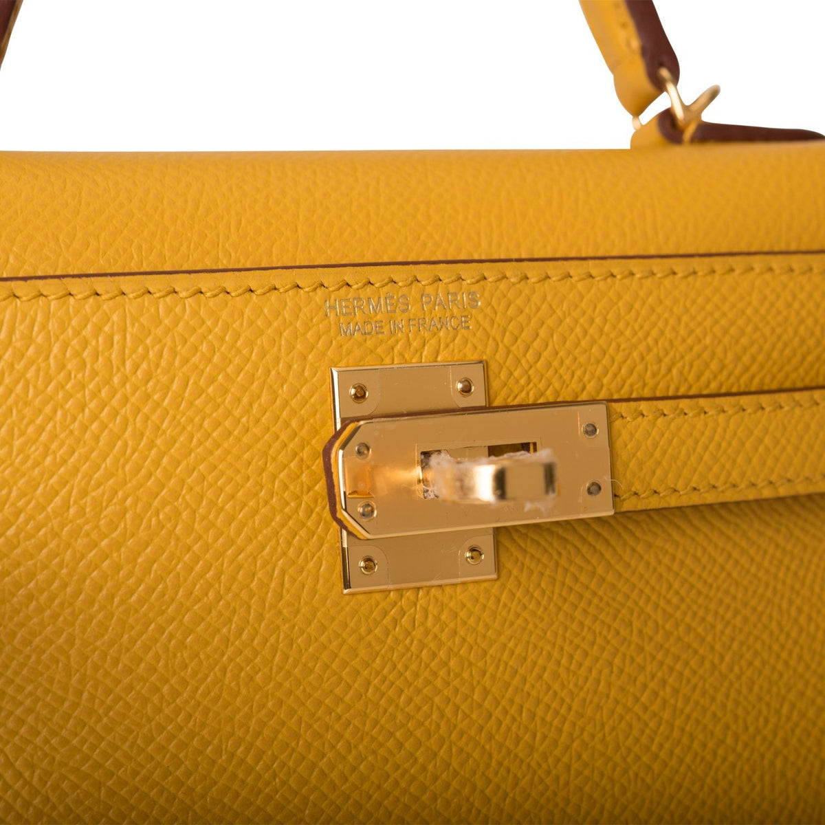 Hermes Kelly Sellier 20 Jaune Ambre Epsom Gold Hardware