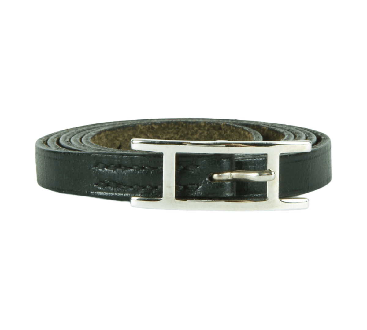 Authentic Hermes black leather belt or bracelet